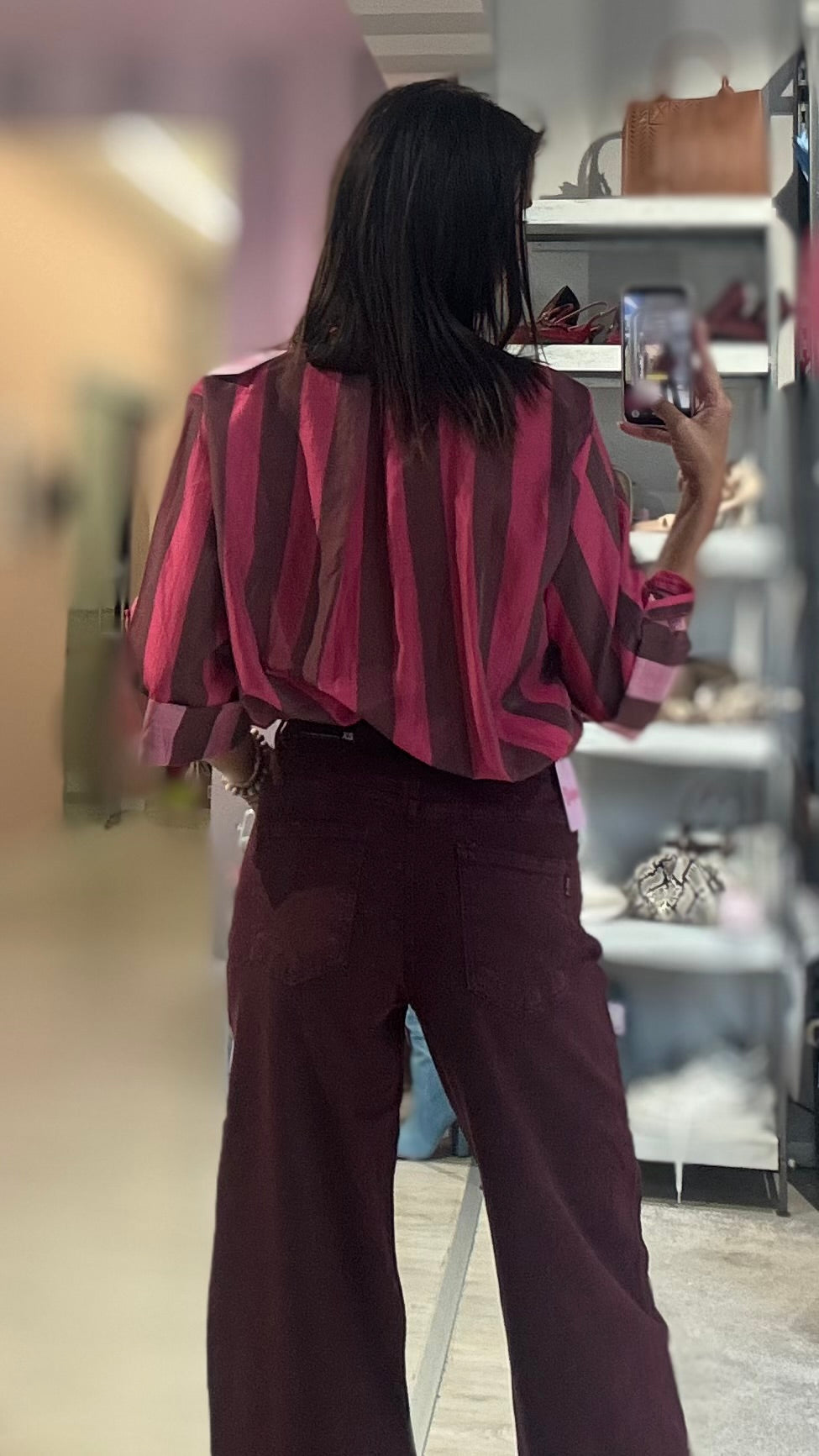 Jeans Wide Leg Wine