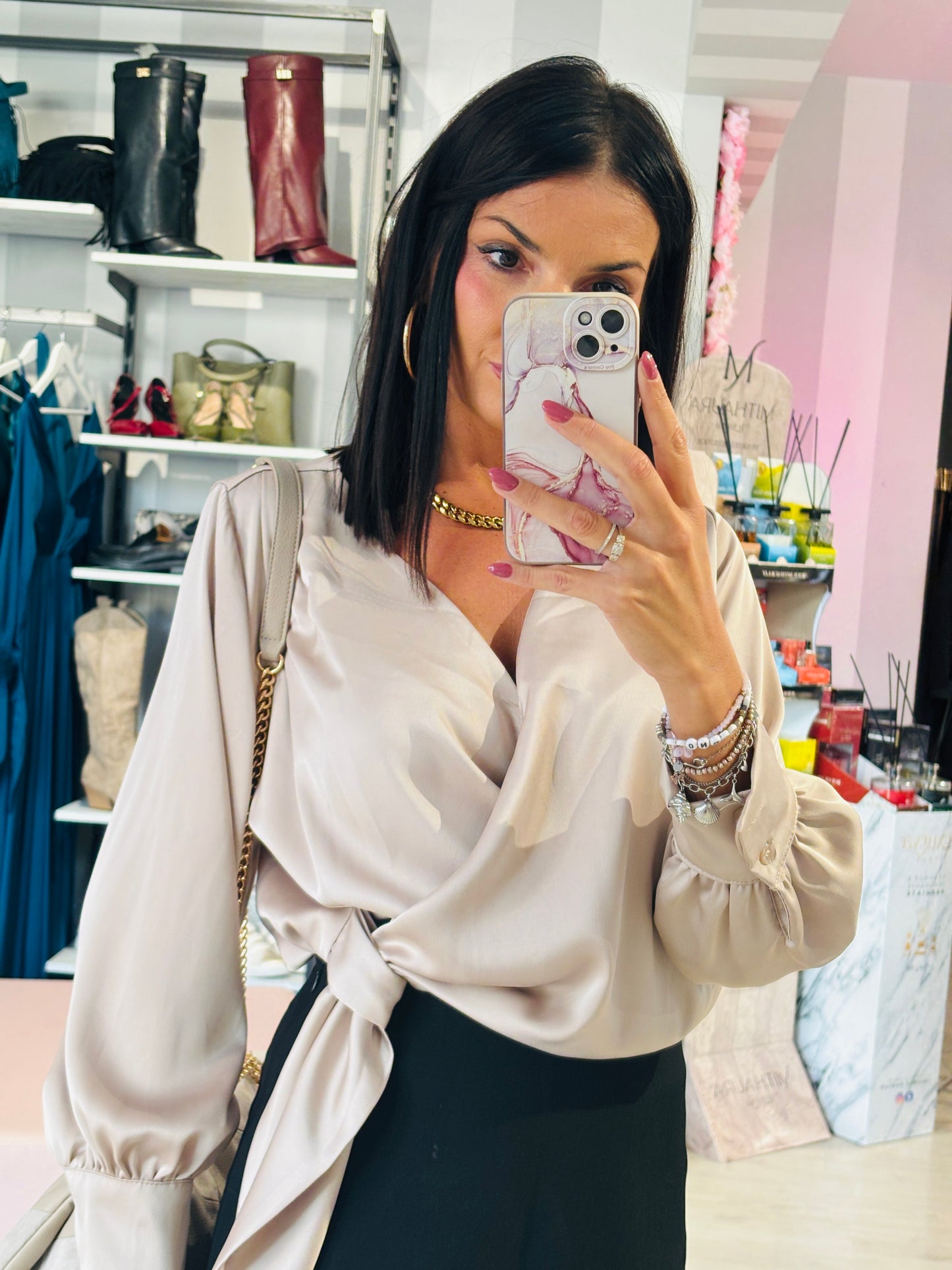 Camicia Saten Nodo