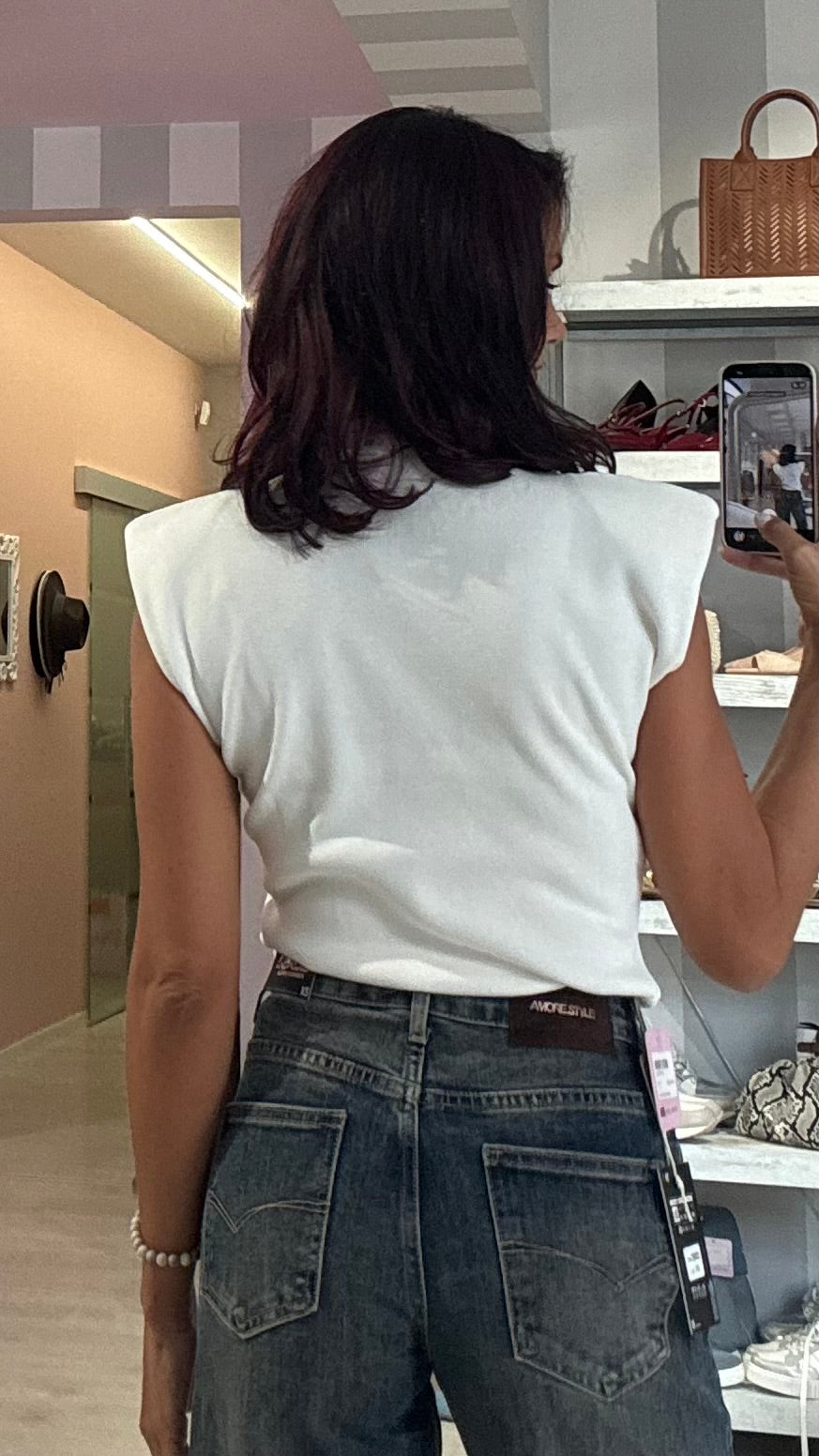 Jeans Wide Leg Wine