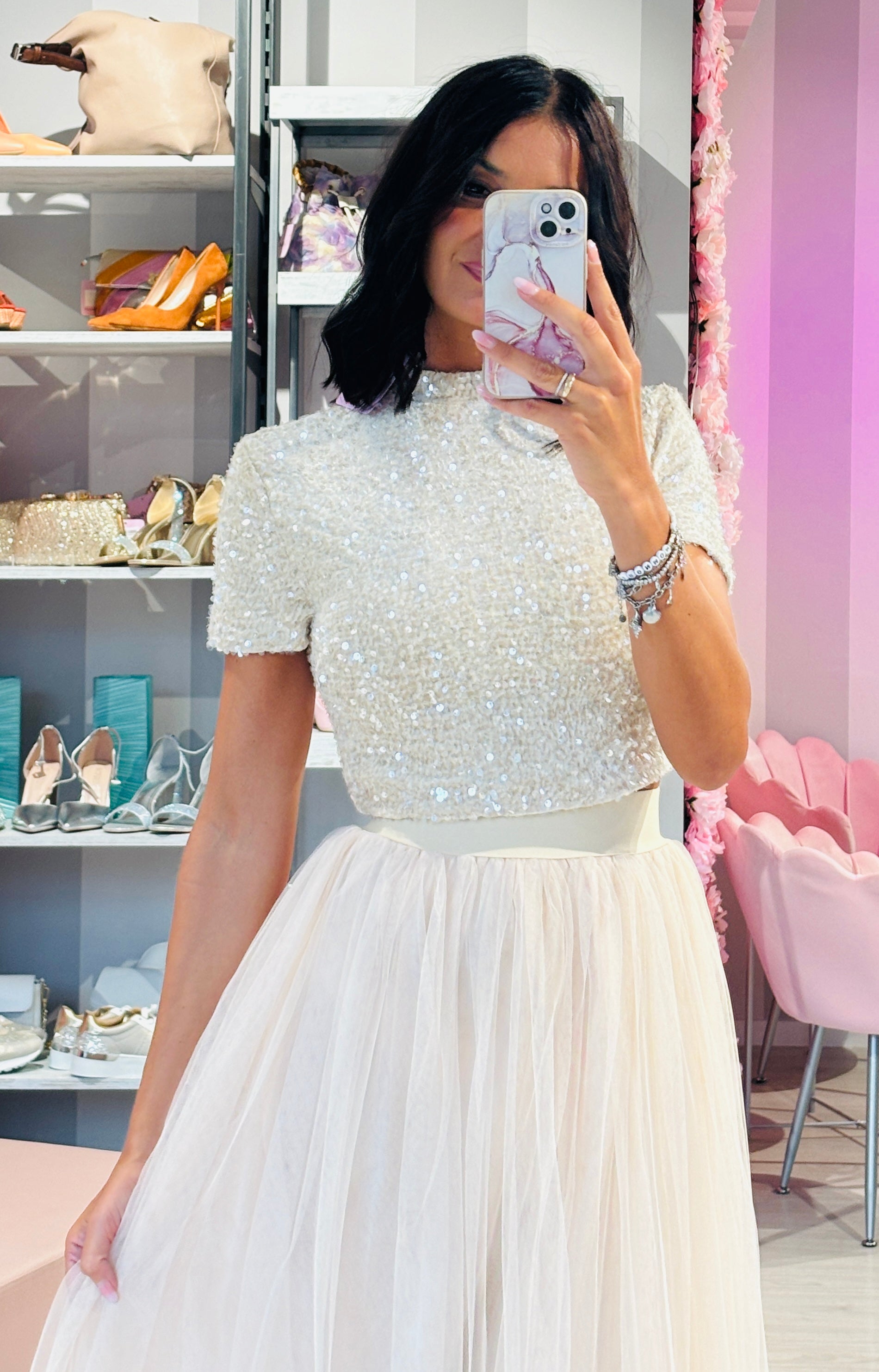 Crop top paillettes