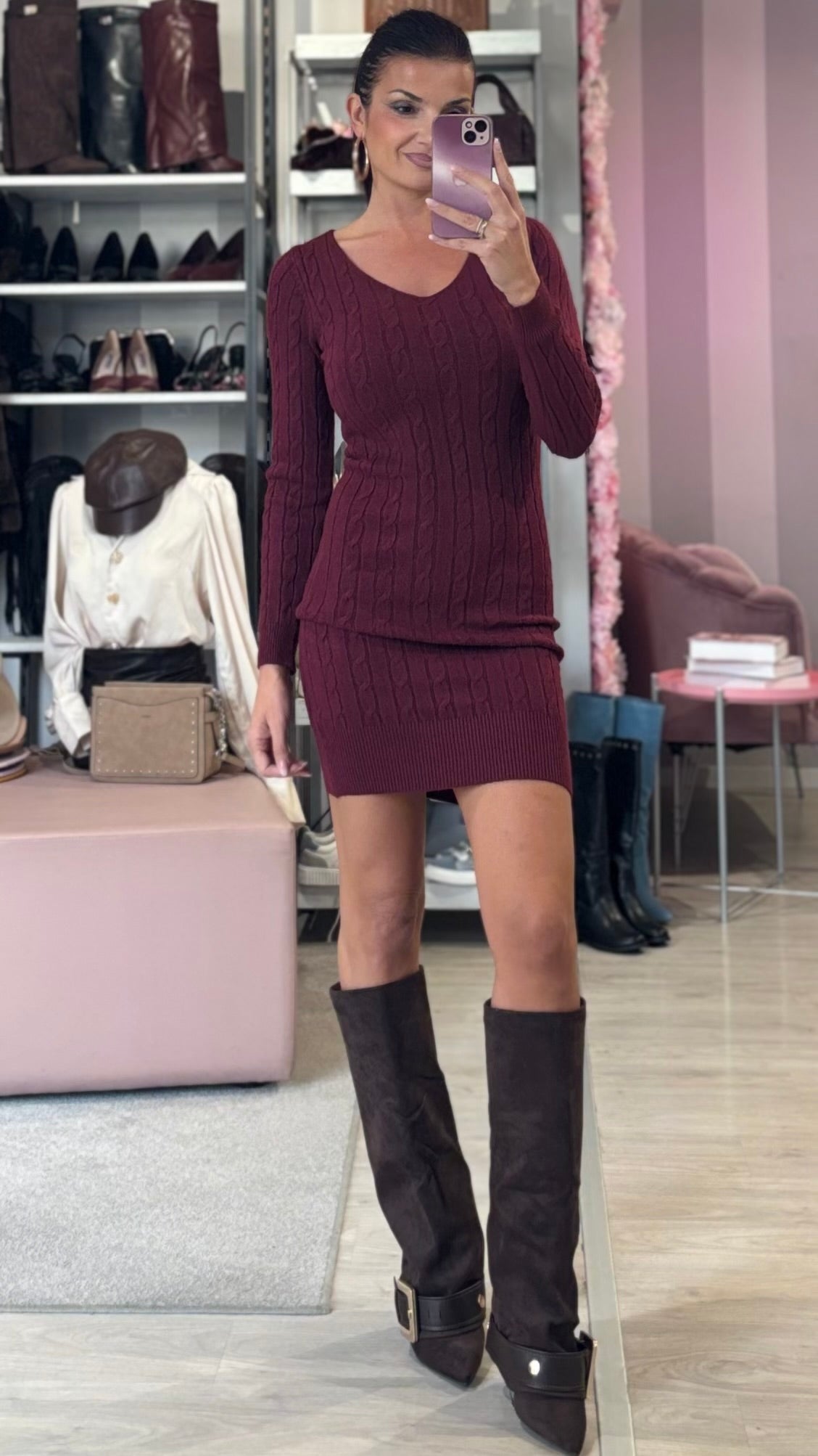 Abito Maglia Treccia