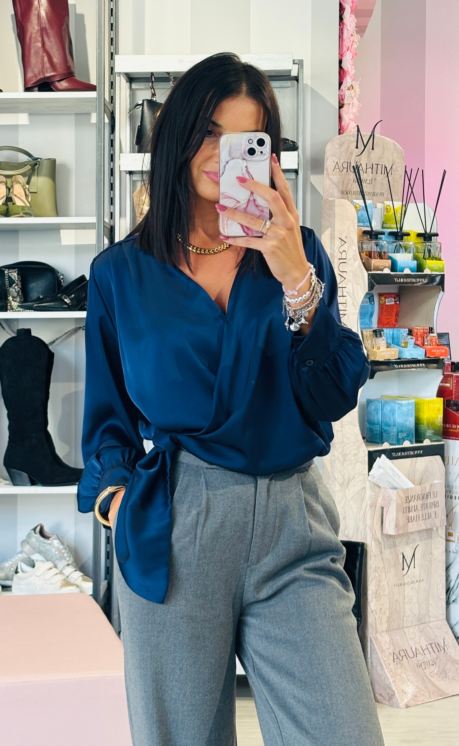 Camicia Saten Nodo