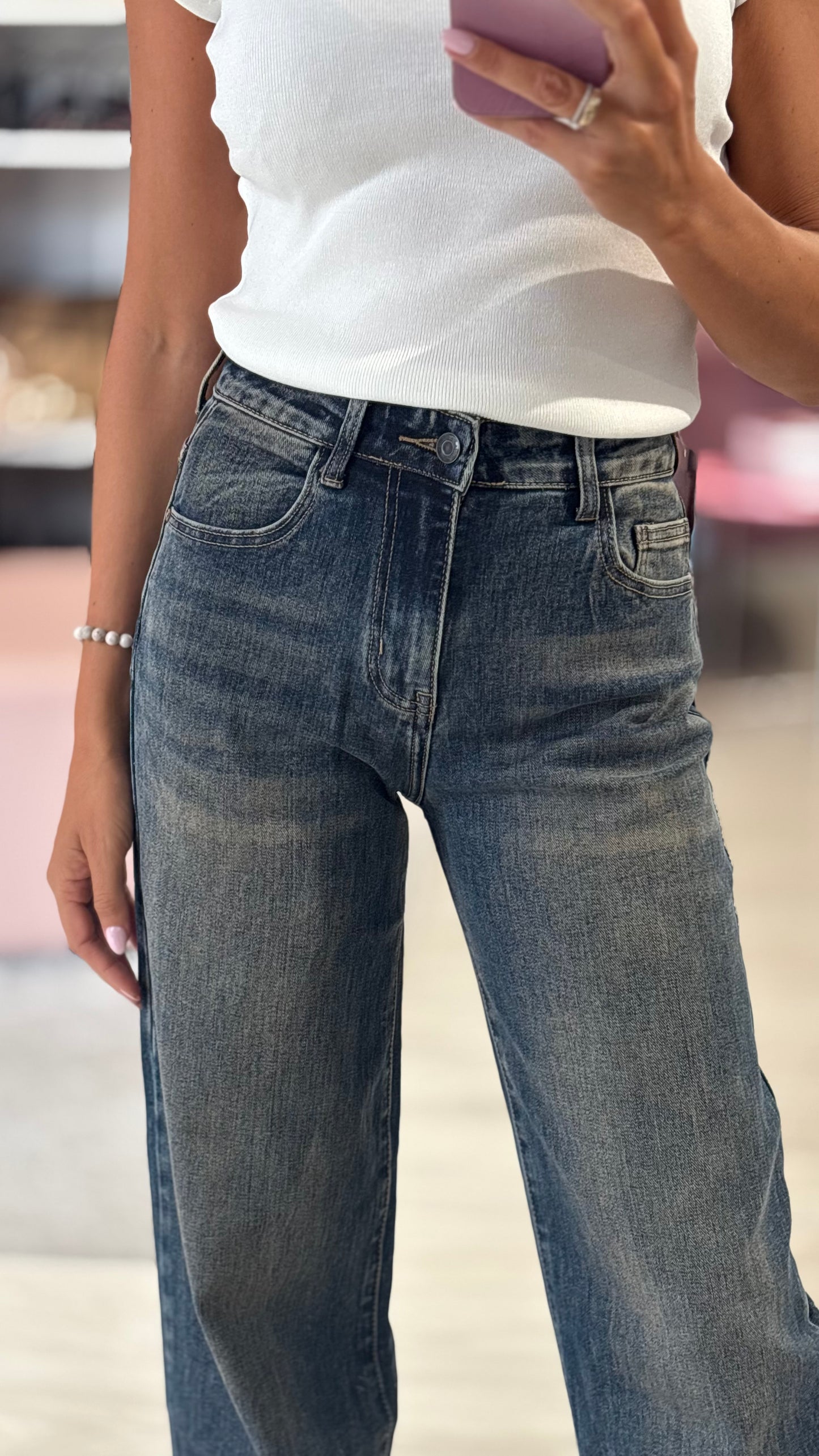 Jeans Wide Leg Wine