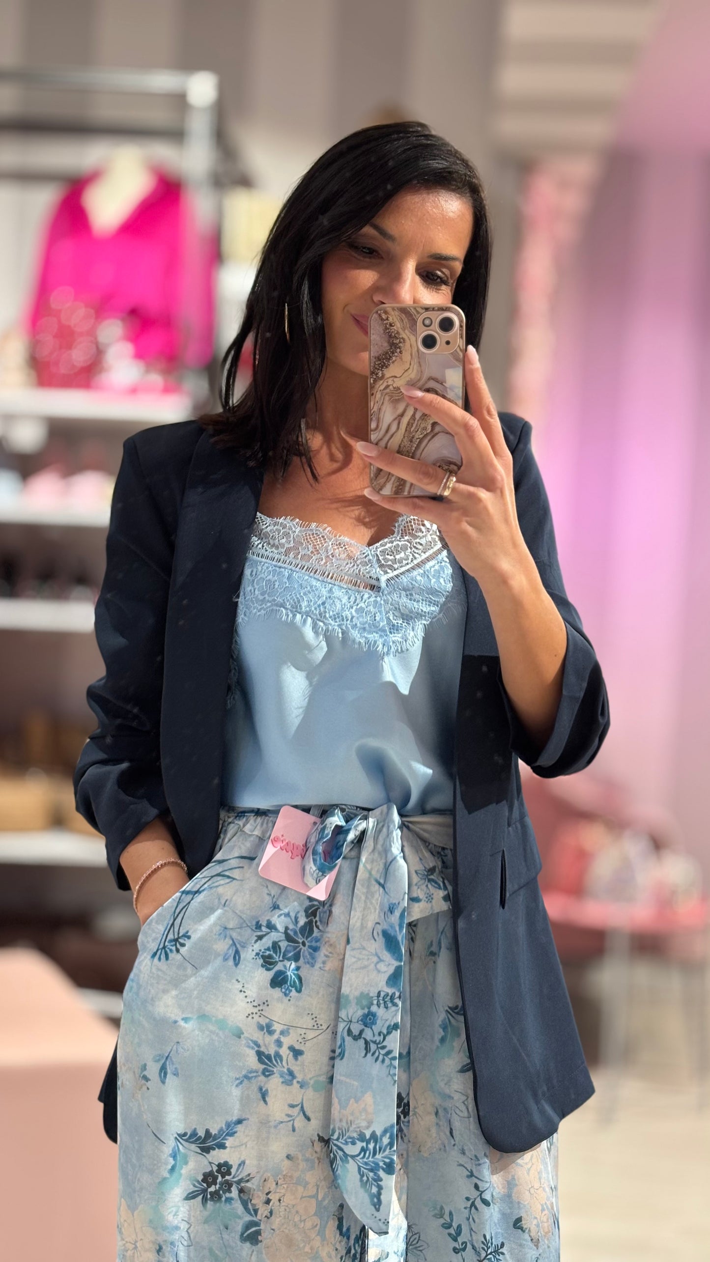 Canotta pizzo saten