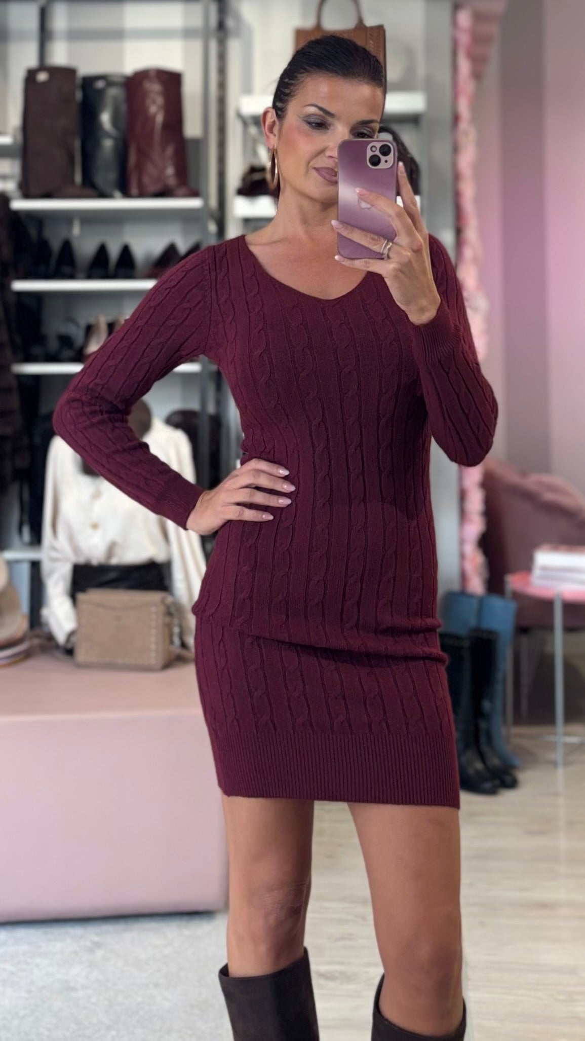 Abito Maglia Treccia