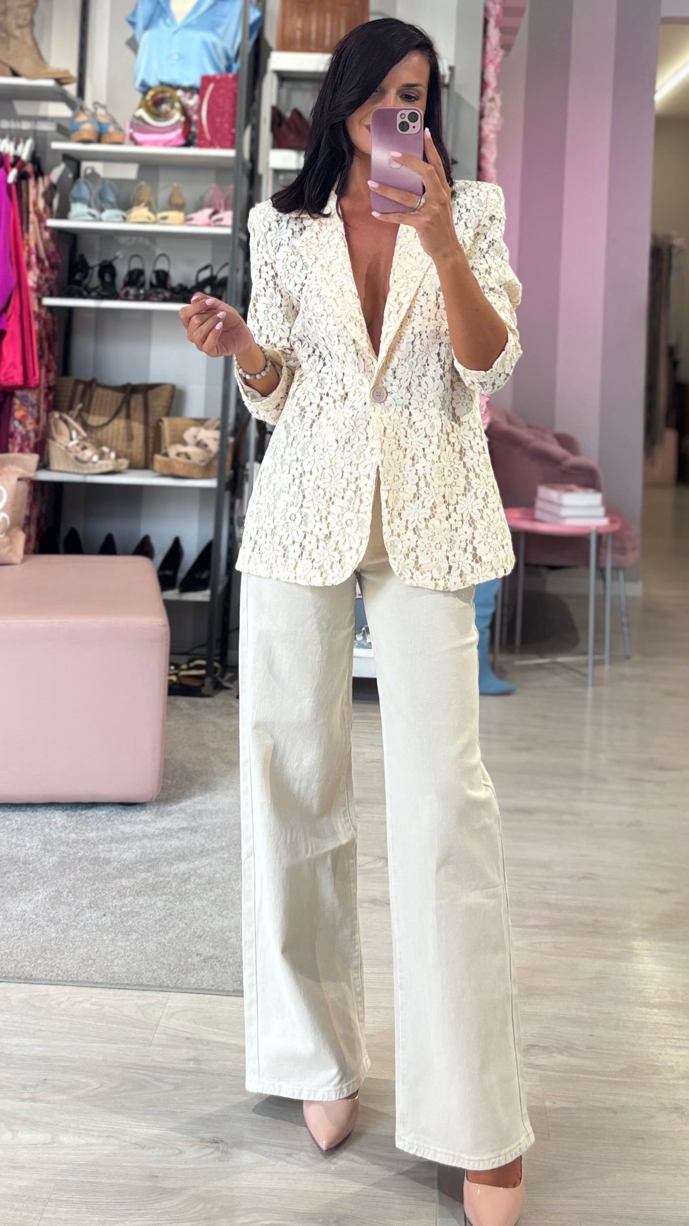 Jeans Wide Leg Wine