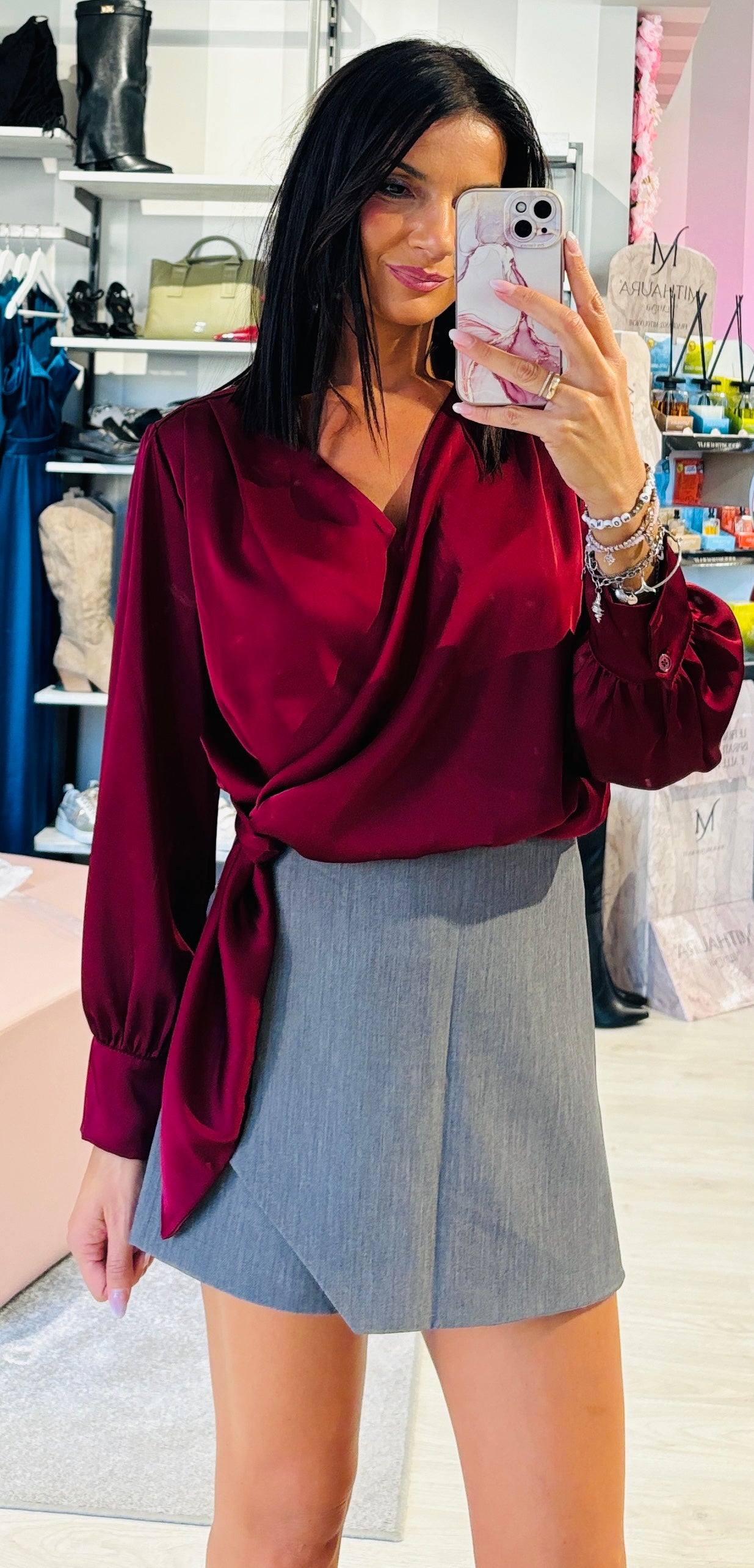 Camicia Saten Nodo