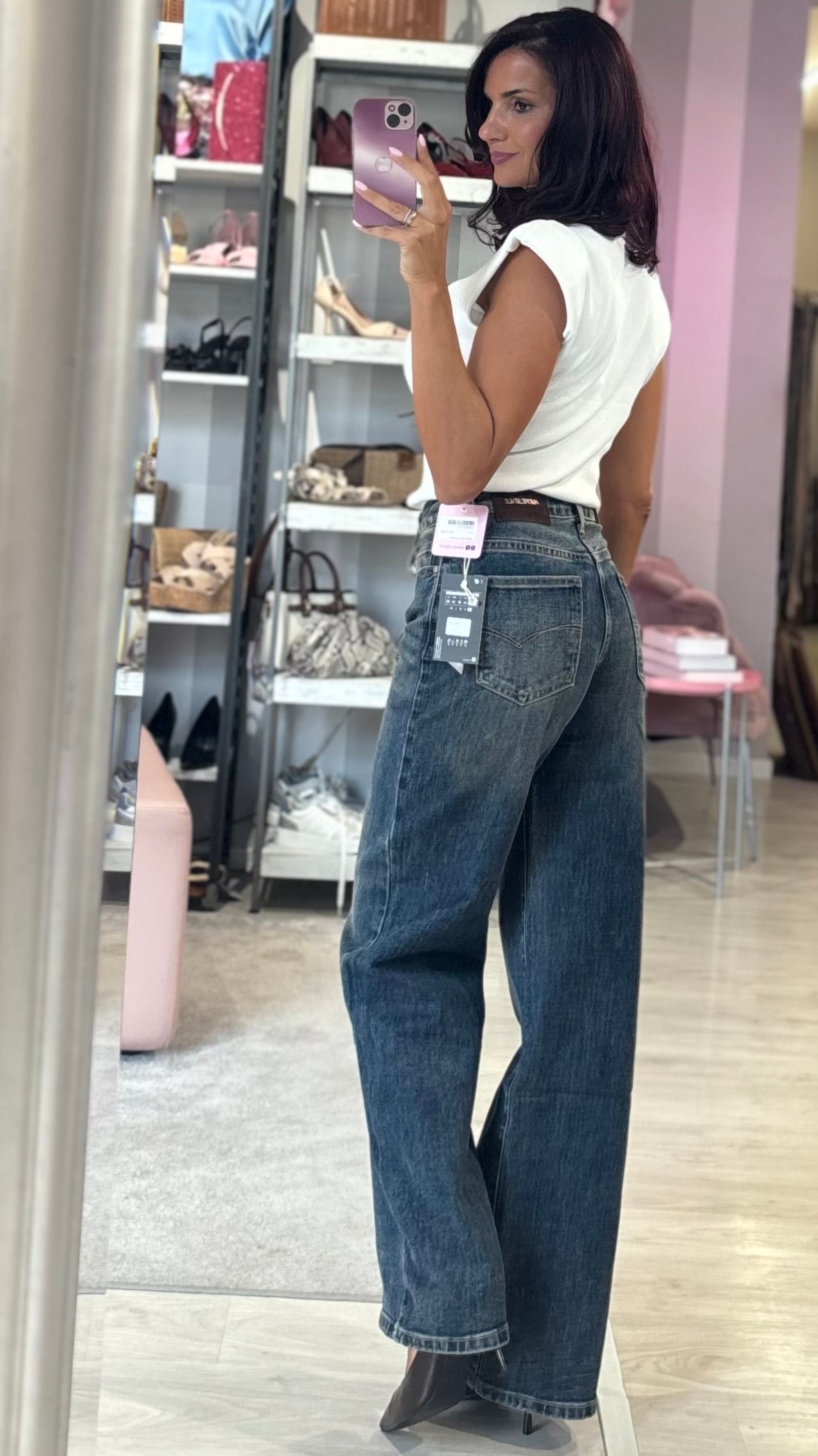Jeans Wide Leg Wine