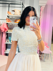 Crop top paillettes