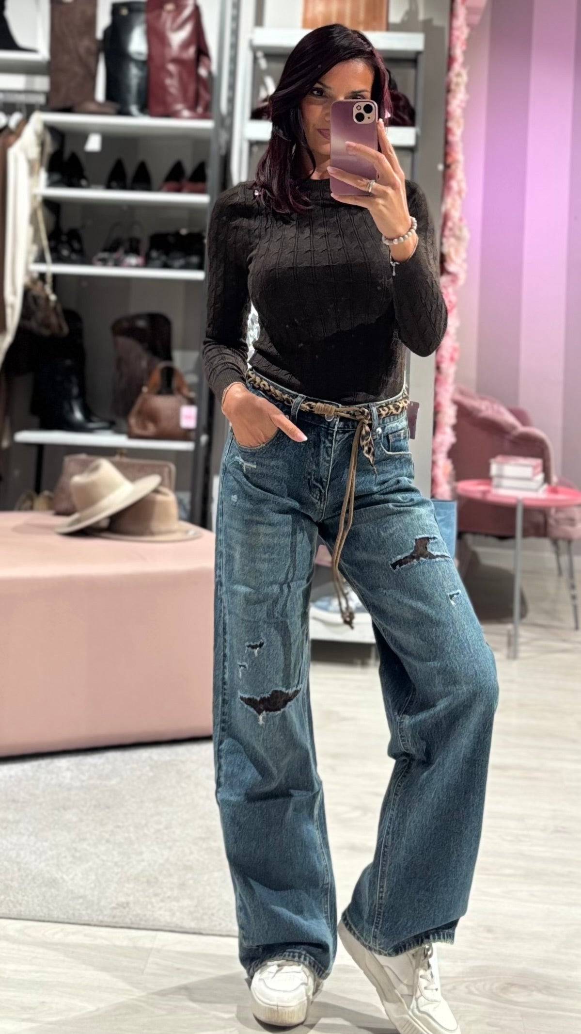 Jeans Wide Leg Animalier