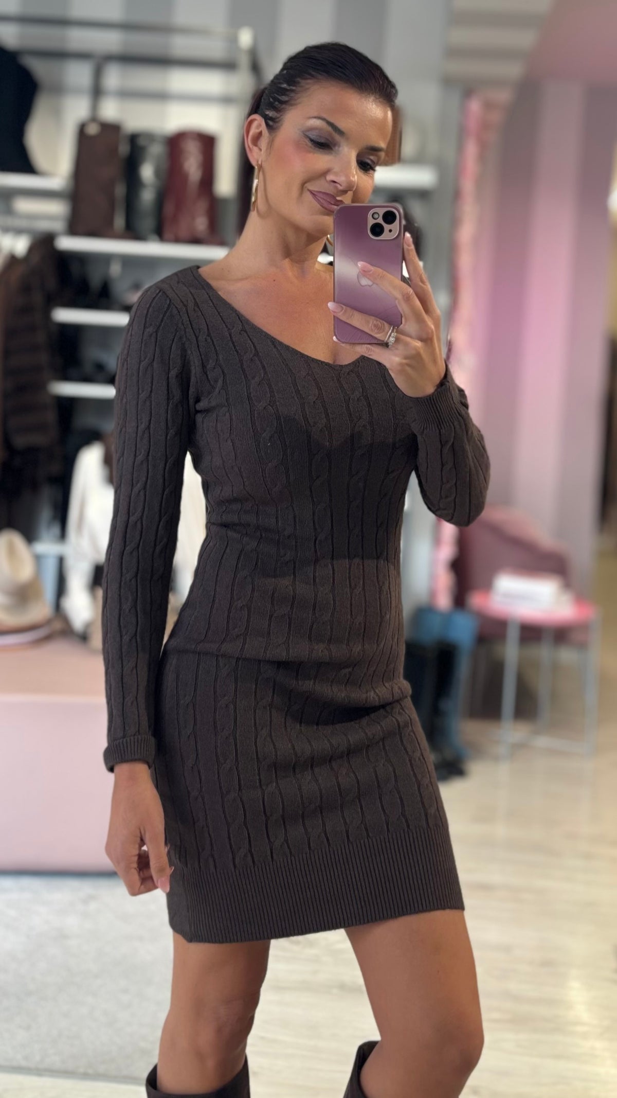 Abito Maglia Treccia