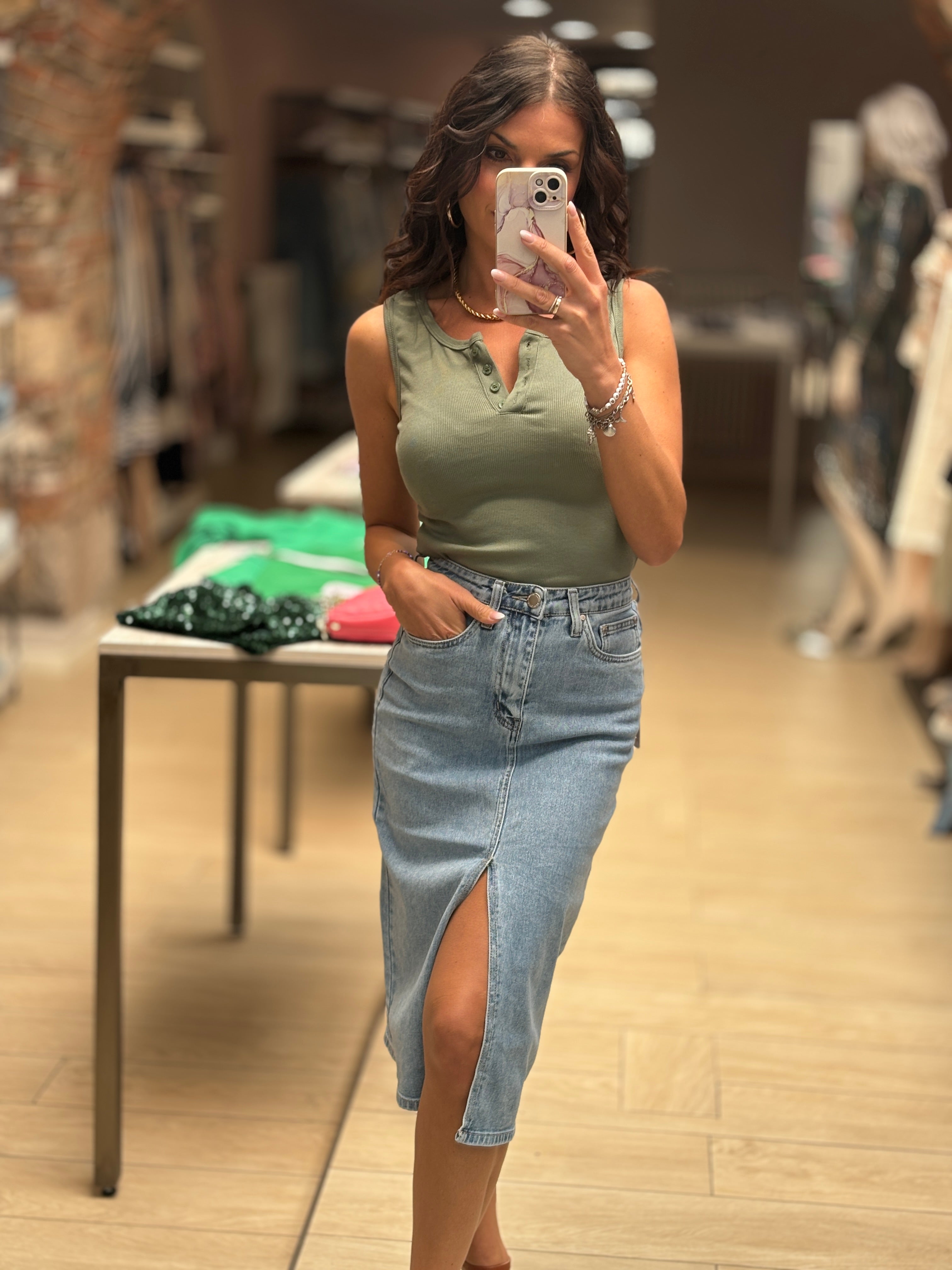 Gonna Jeans Longuette