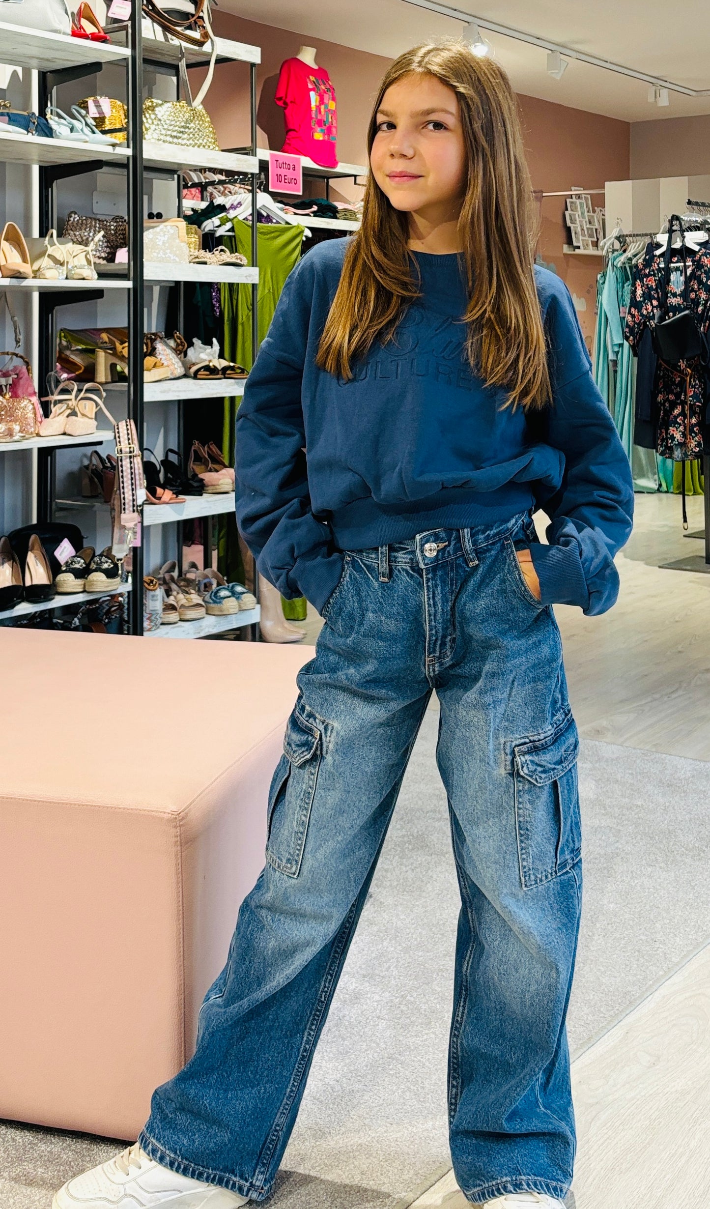 Jeans Teen Wide Leg Cargo