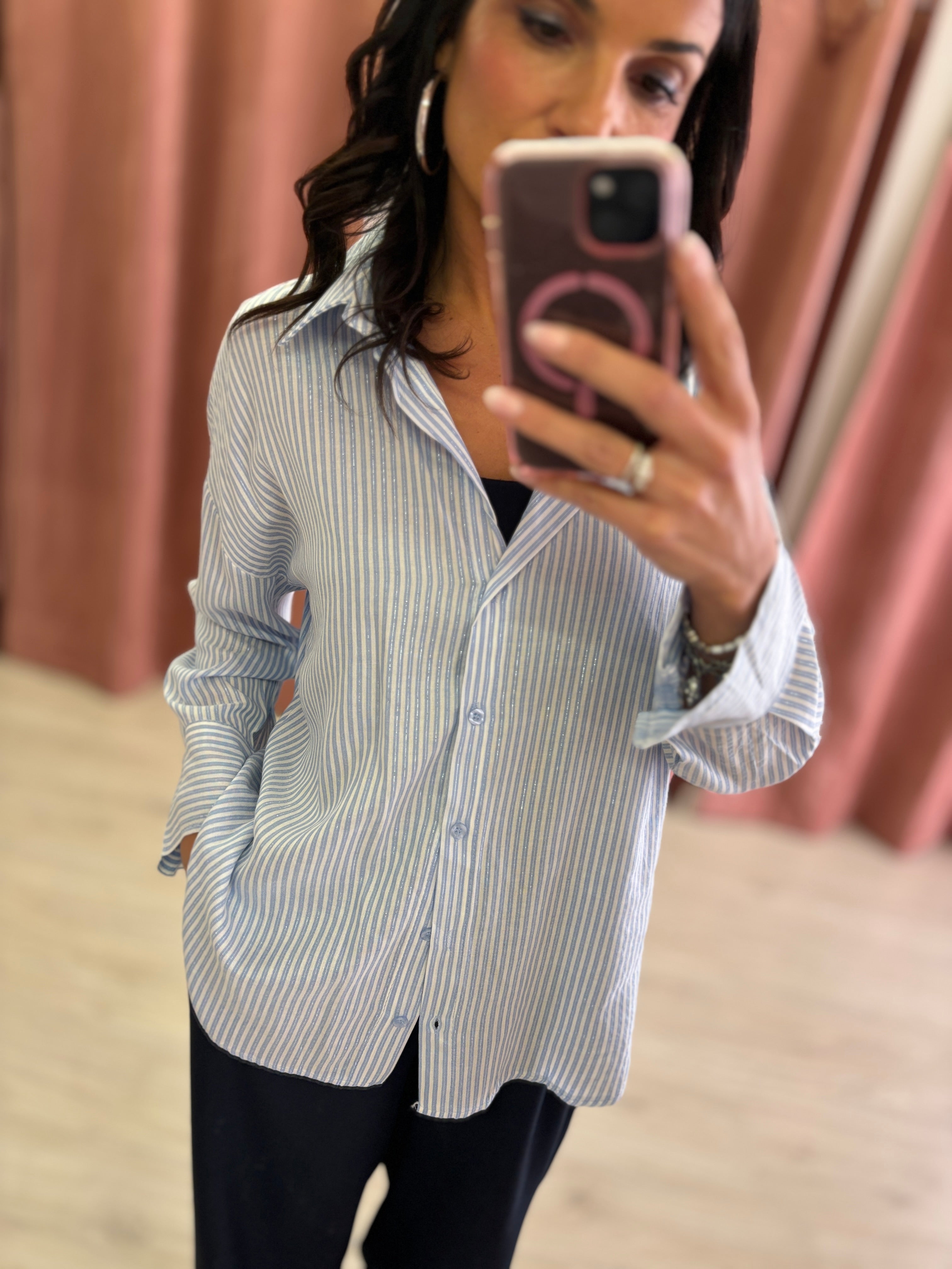Camicia Righe Lurex