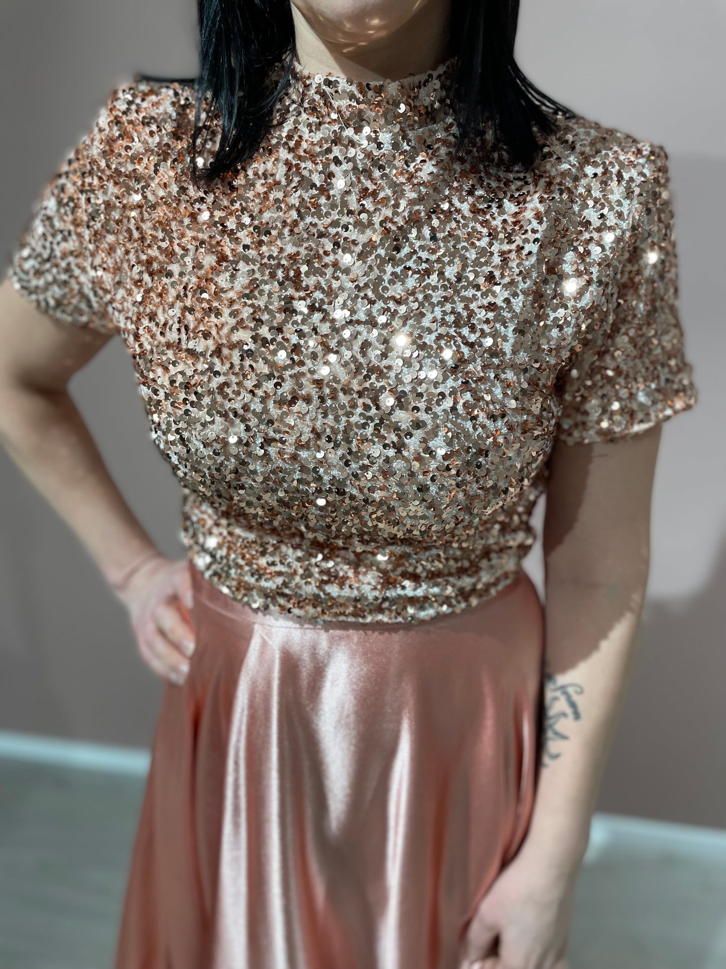 Crop top paillettes