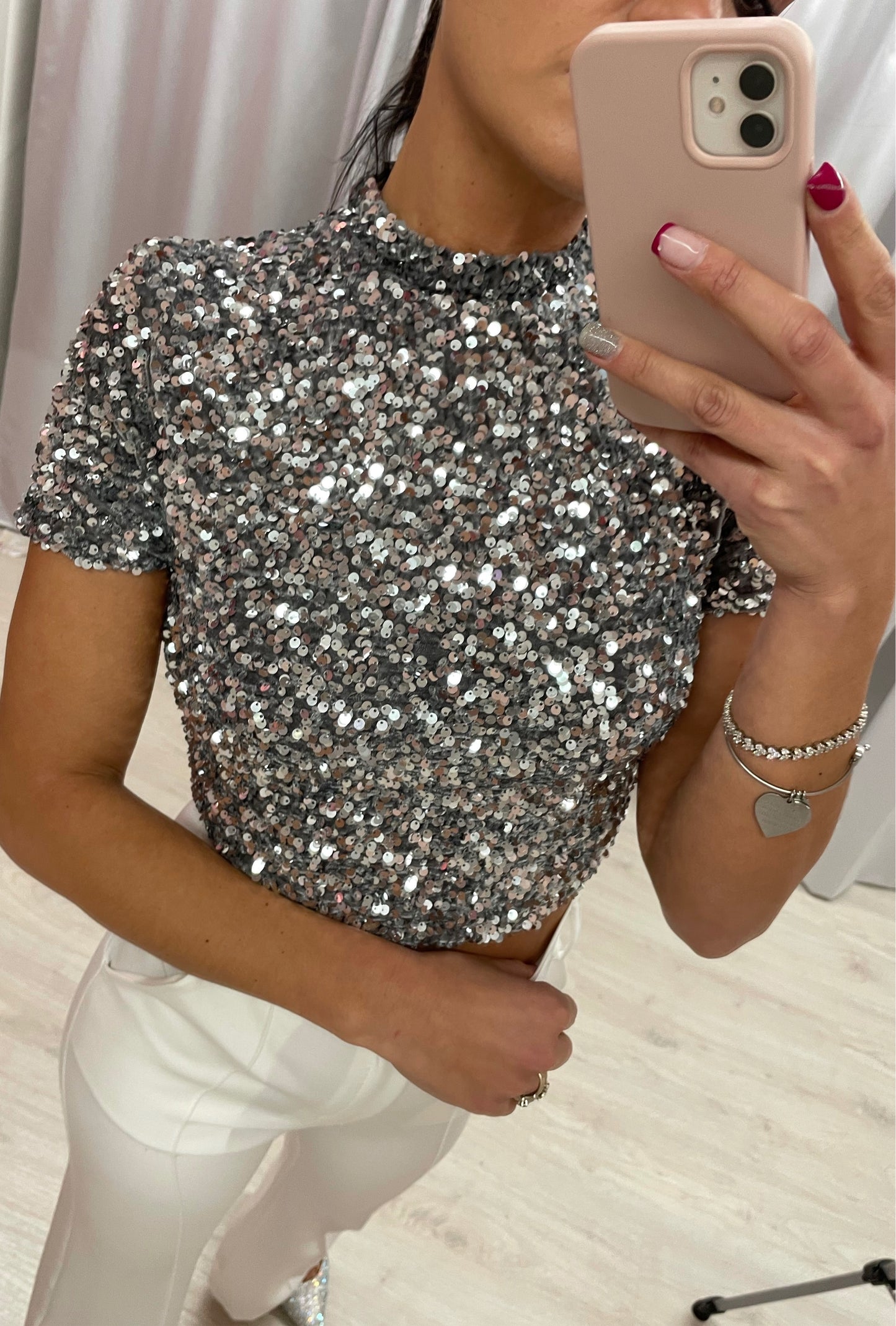 Crop top paillettes